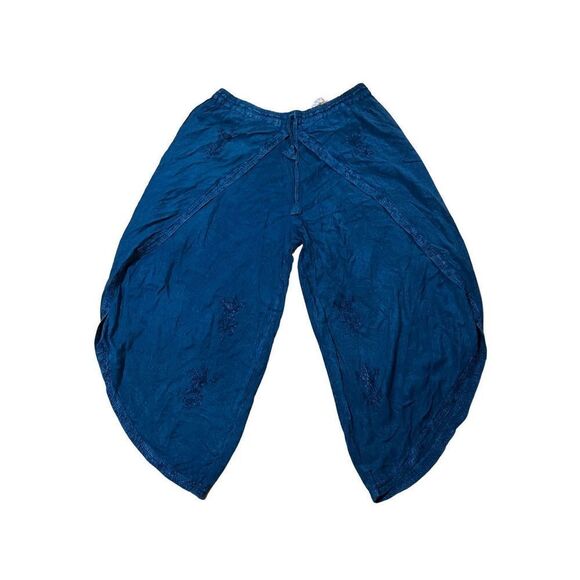 New Navy Blue Original Ethnic Indian Cotton Casual Harem Pants - Picture 1 of 13